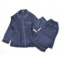 Bamboo Fiber Pajama Manufacturer – 100% Bamboo Fiber Set – Classic Pajamas Dark Blue